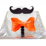 Mustache bow cake 2